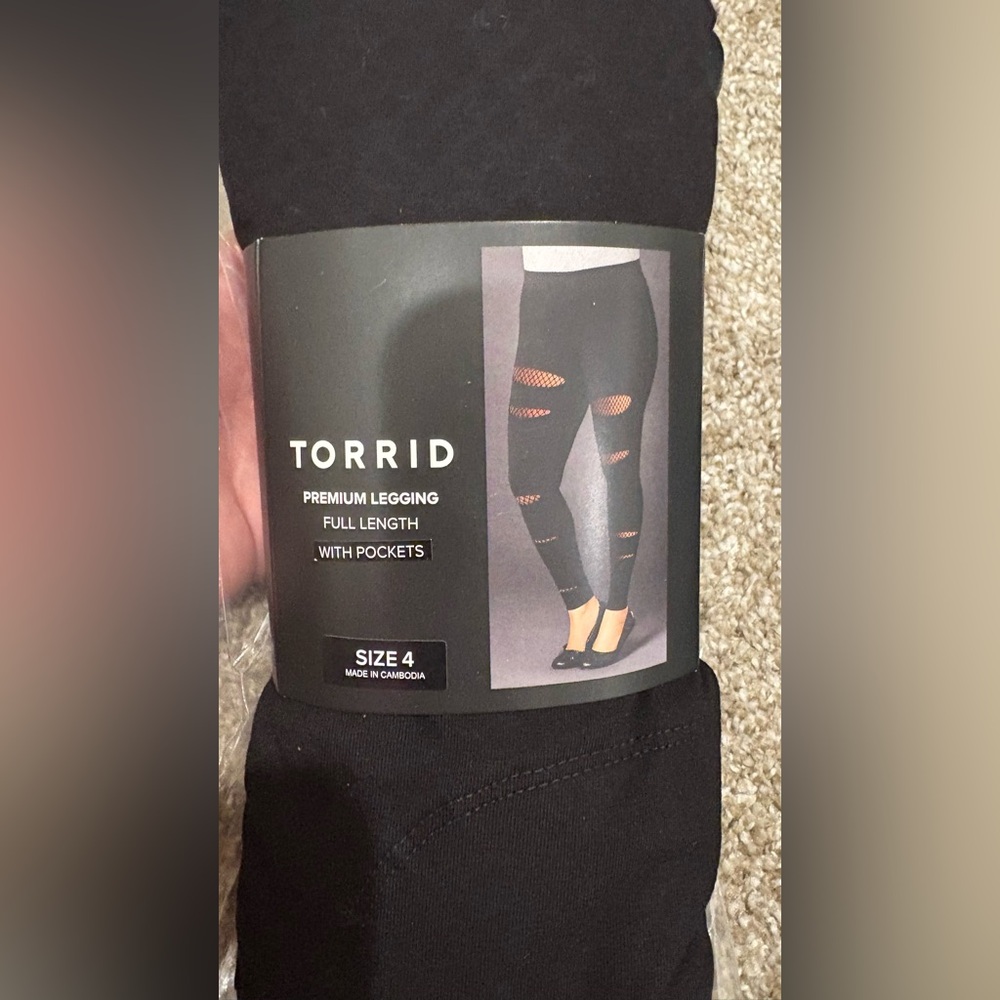 Torrid Black Full-Length Leggings with Cutouts